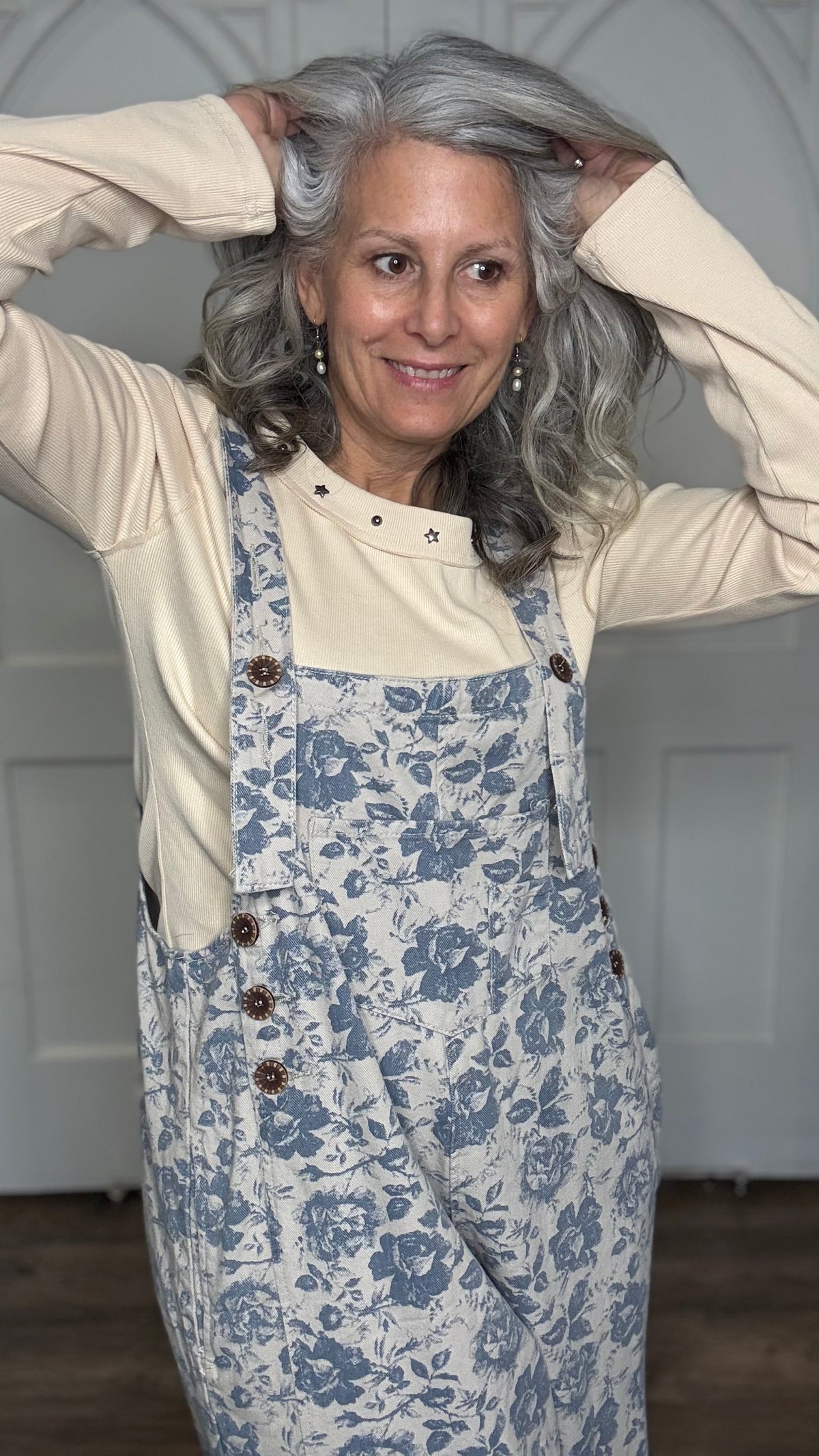 Floral Printed Oversized Overalls