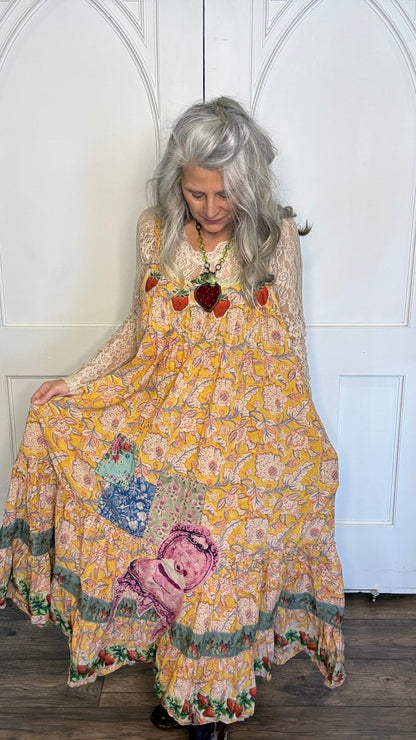 Sunwashed Bloom Dress - Golden - Vintage Vault Boutique