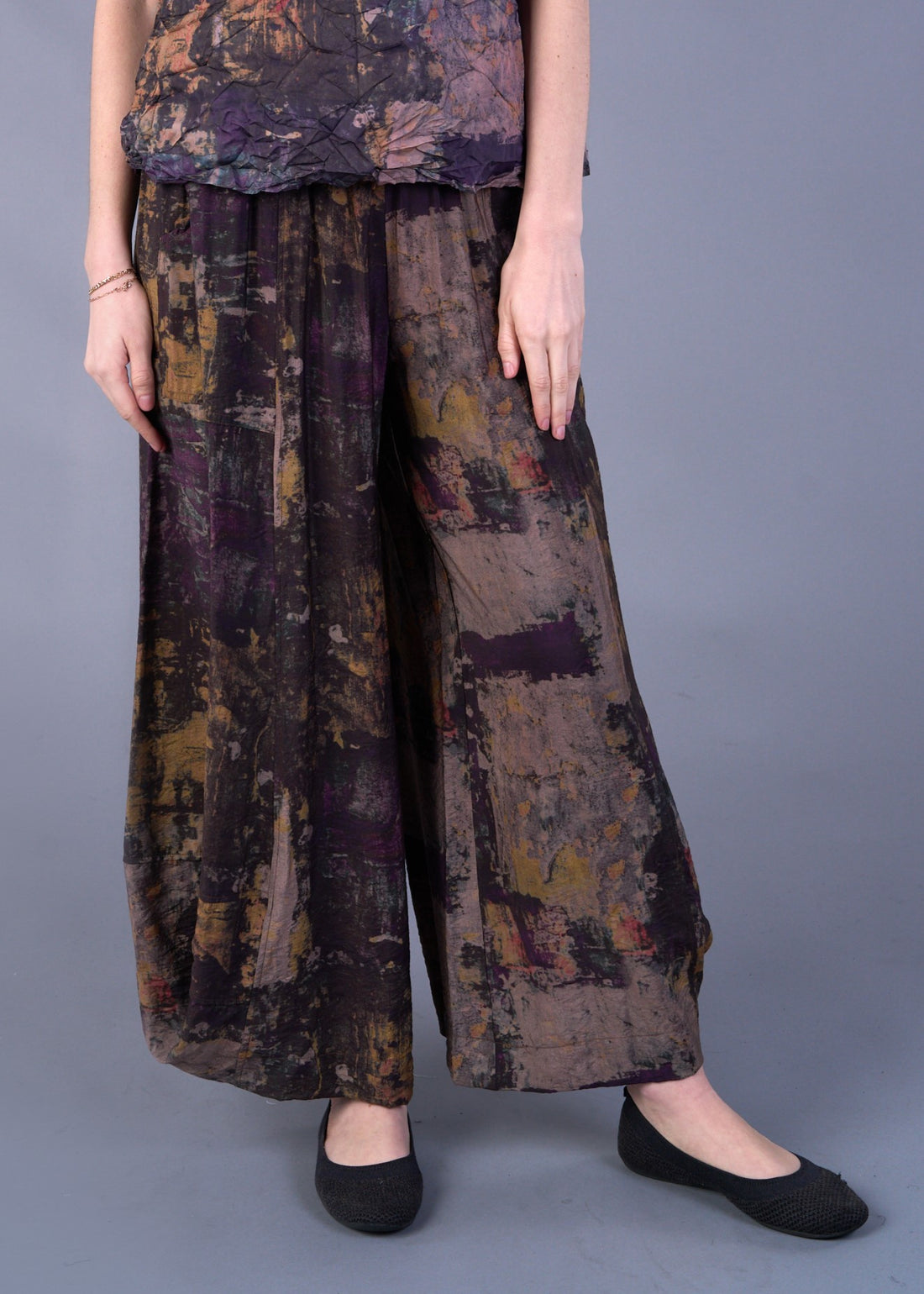 Purple Print Lantern Pant  