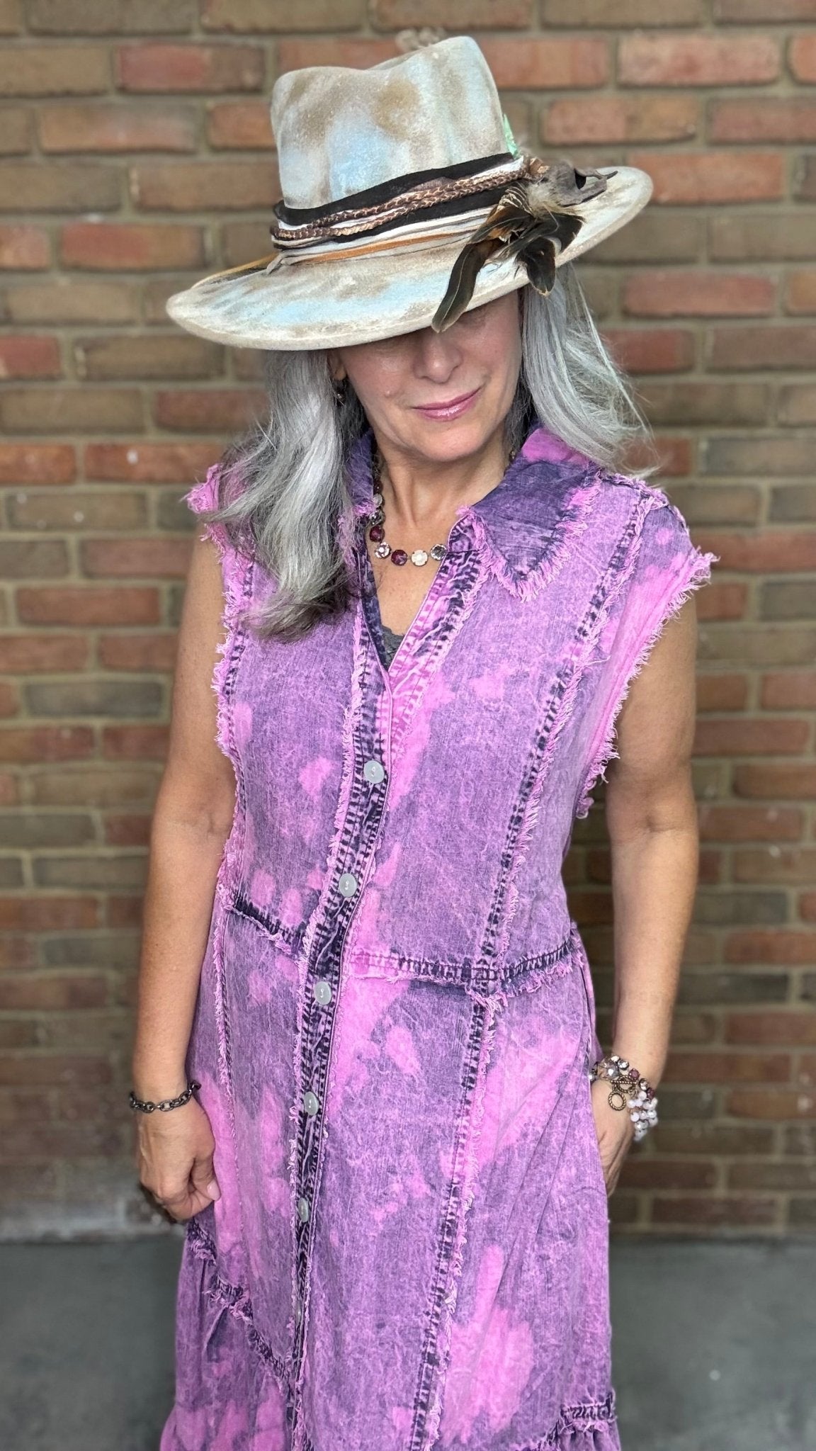 Pink Darling Sleeveless Button Up Dress/Duster - Vintage Vault Boutique
