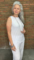 White Crinkle Tank Top - Vintage Vault Boutique