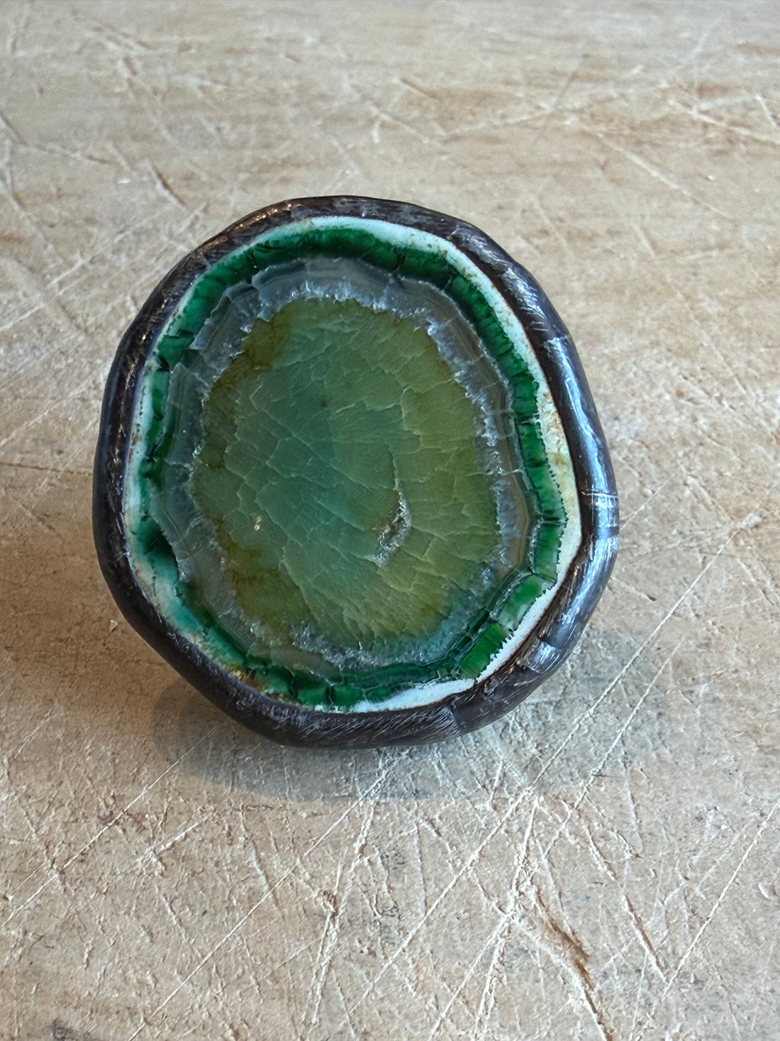Green Quartz Stone Ring