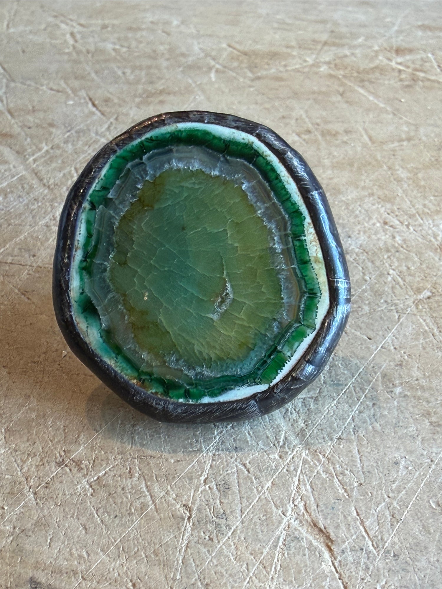 Green Quartz Stone Ring