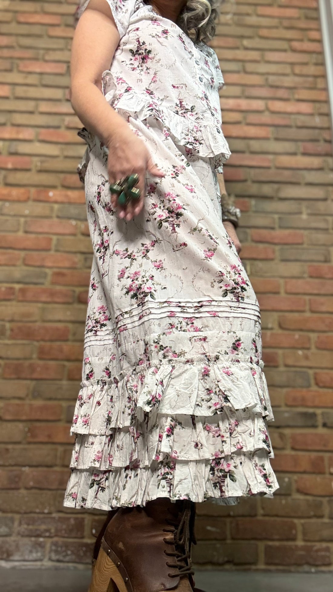 Floral Print Pin Tuck Bloomer