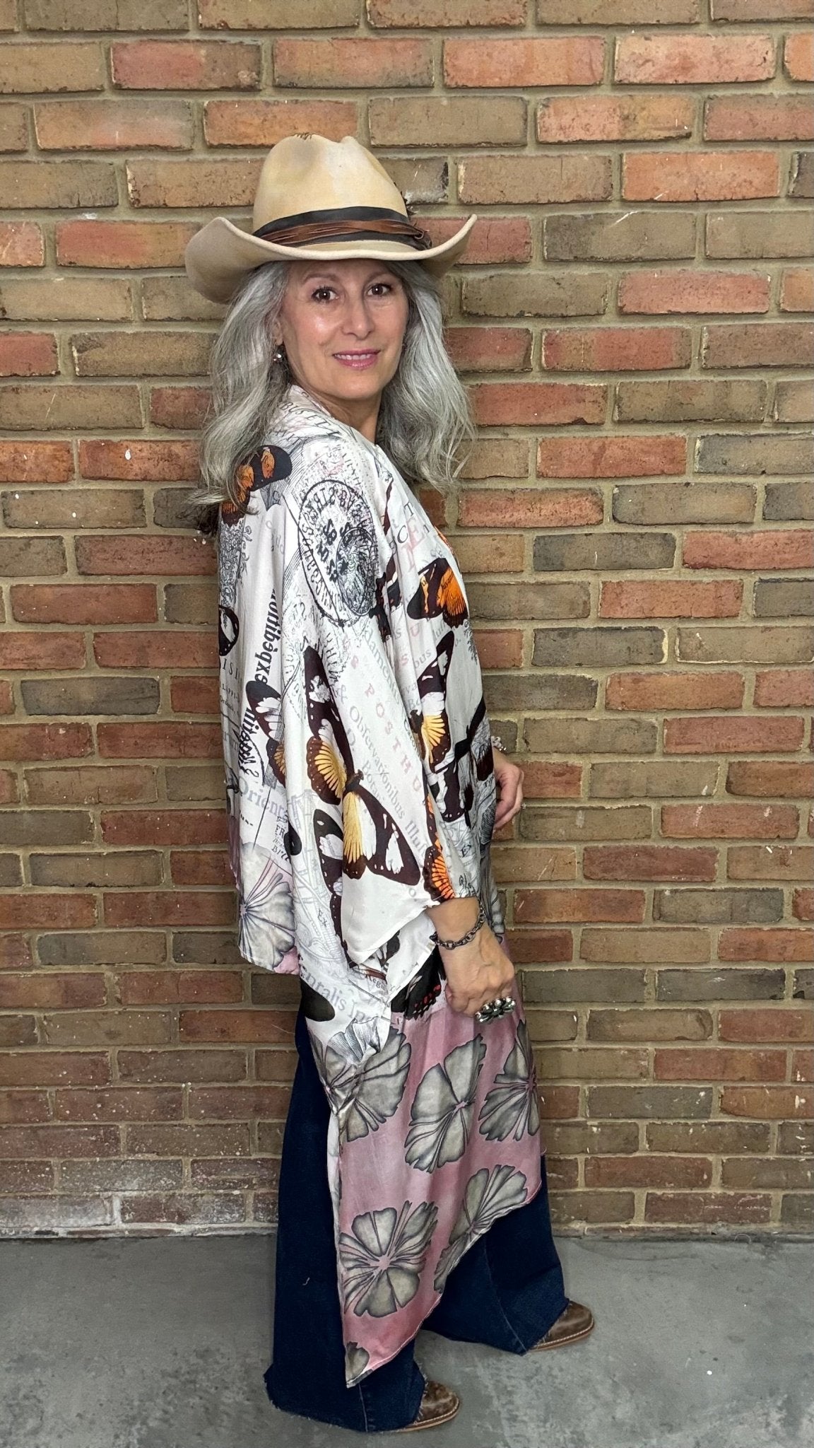 Butterfly Silk Kimono - Vintage Vault Boutique