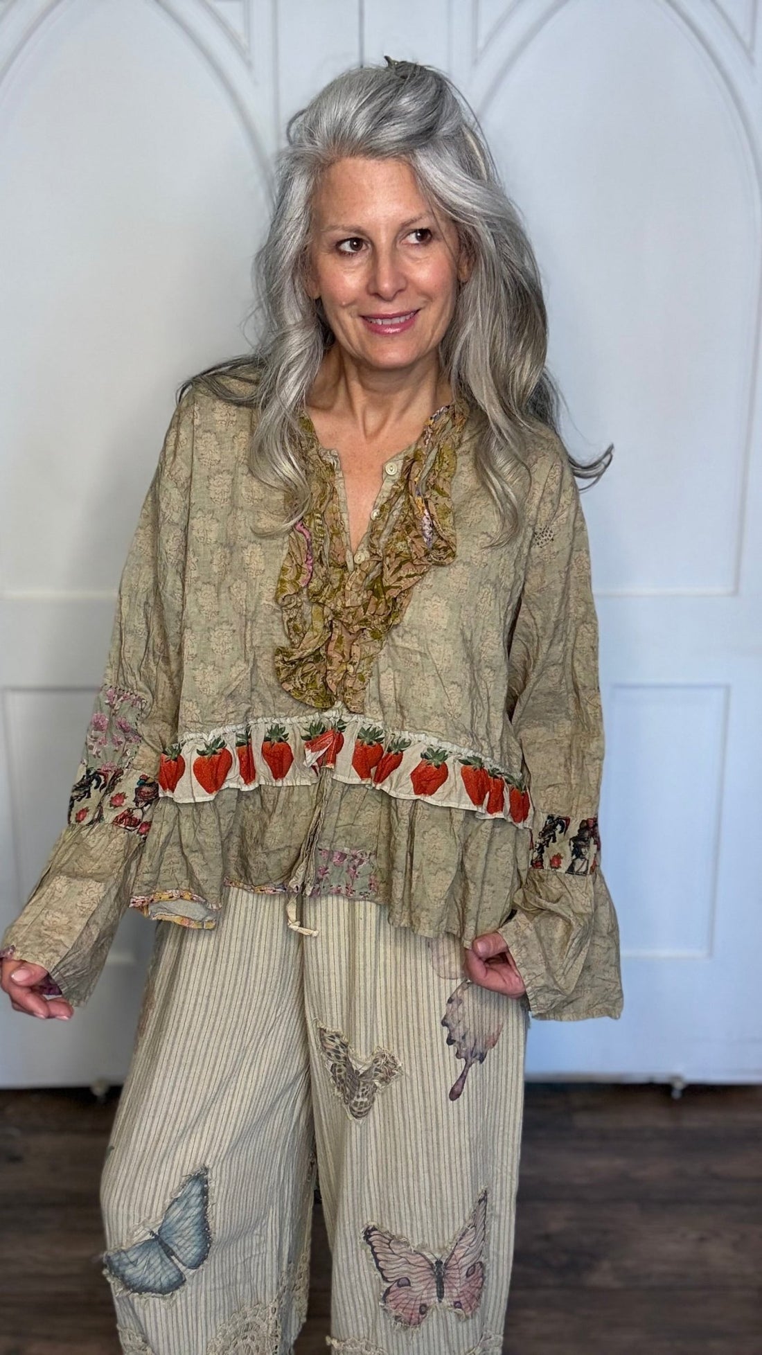 Honey Bloom Top - Moss - Vintage Vault Boutique