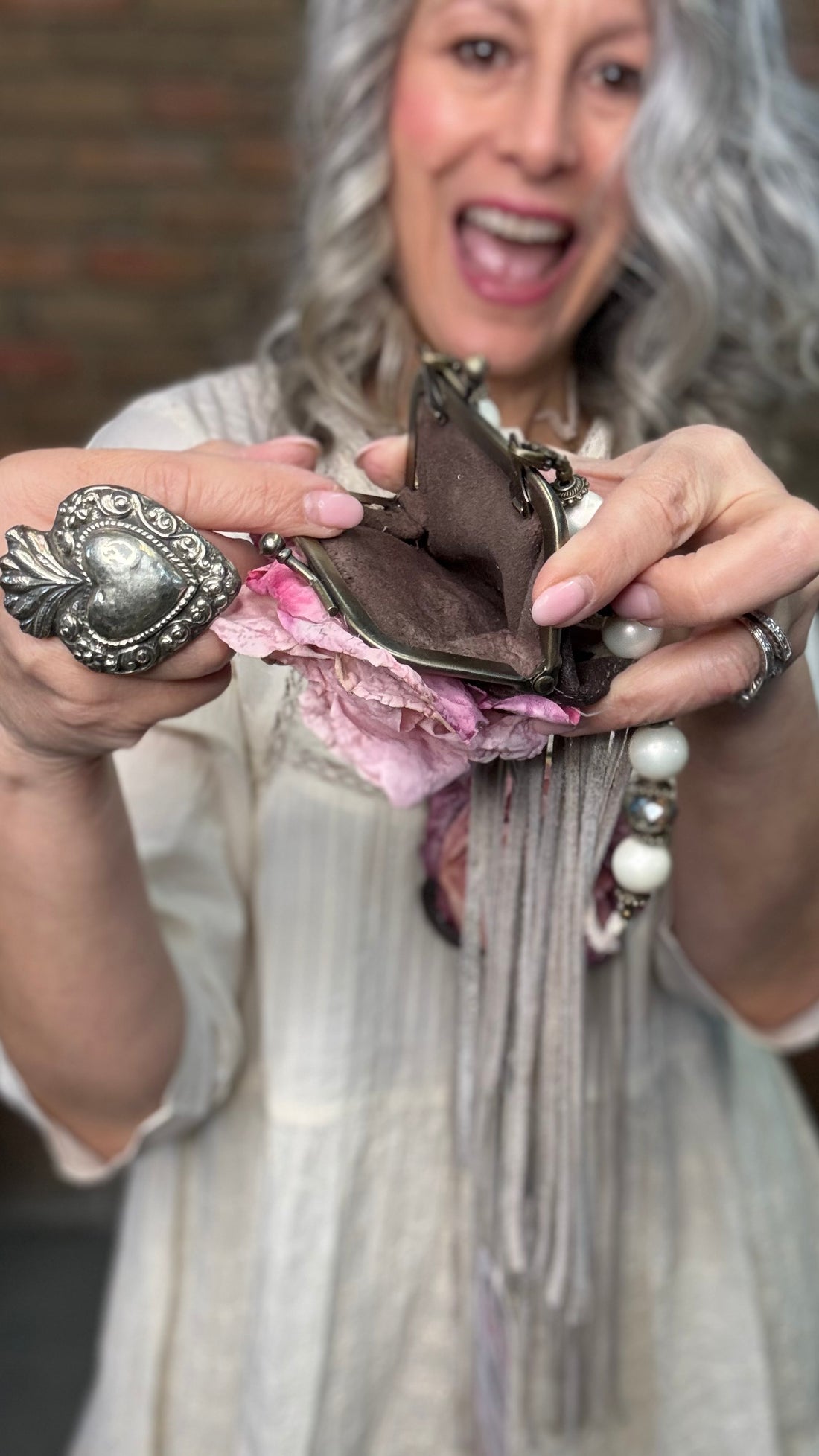 Rose Flower Purse Necklace