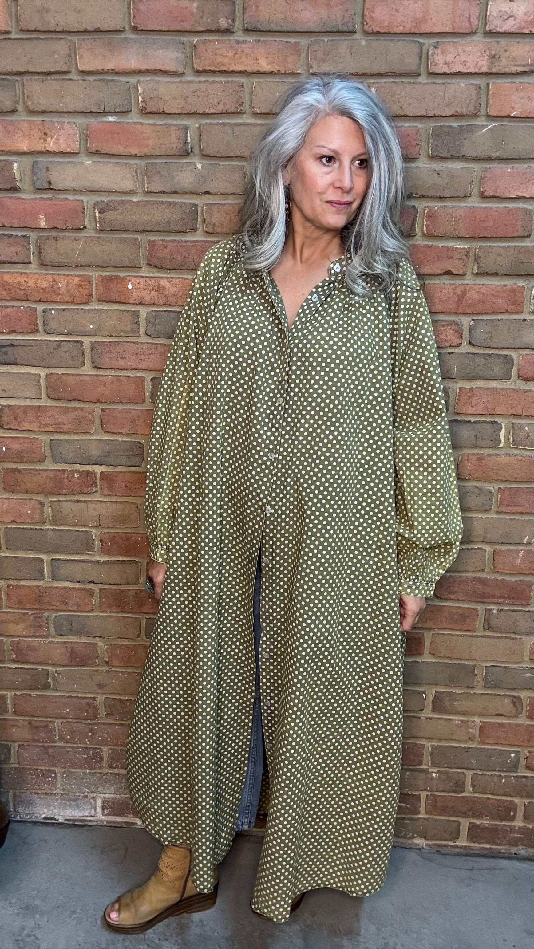 Sweet Nothings Dress Olive Dot