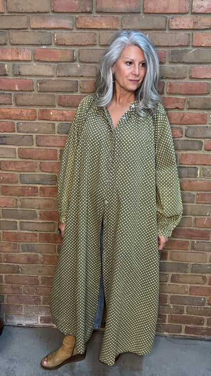 Sweet Nothings Dress Olive Dot