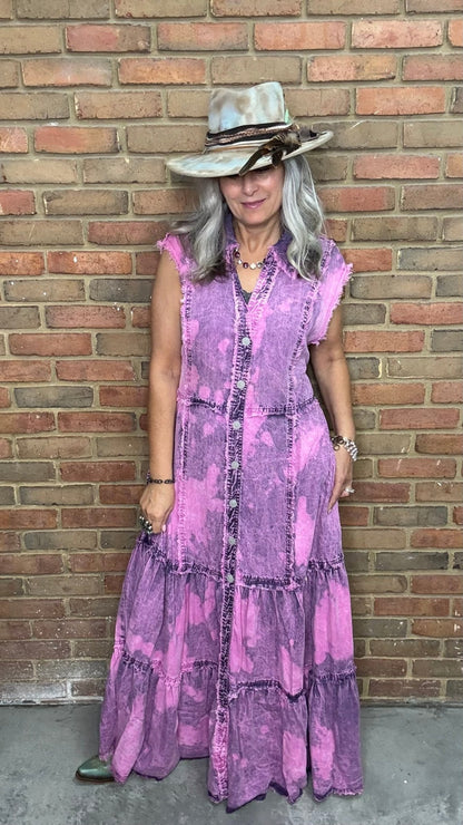 Pink Darling Sleeveless Button Up Dress/Duster - Vintage Vault Boutique