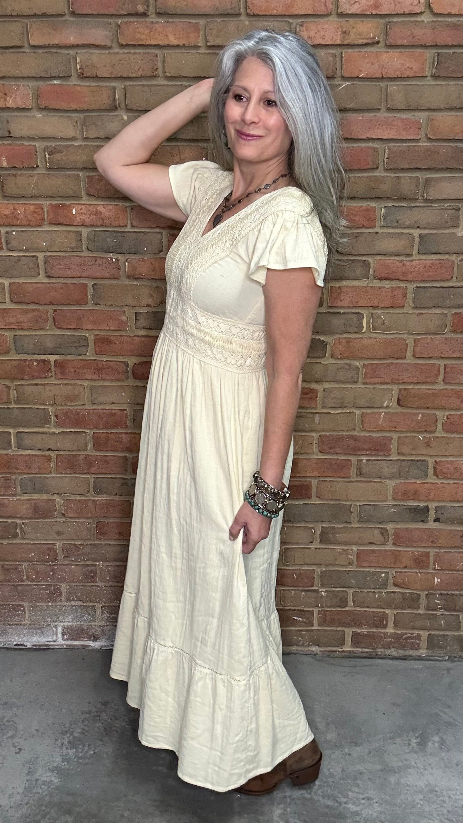 Vina Cotton Lace Dress in Ivory – Vintage Vault Boutique