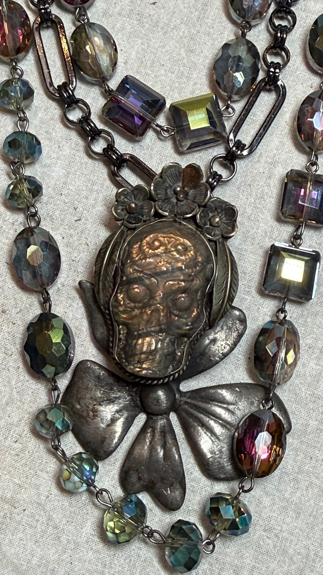 Skull in the Bling Neclace