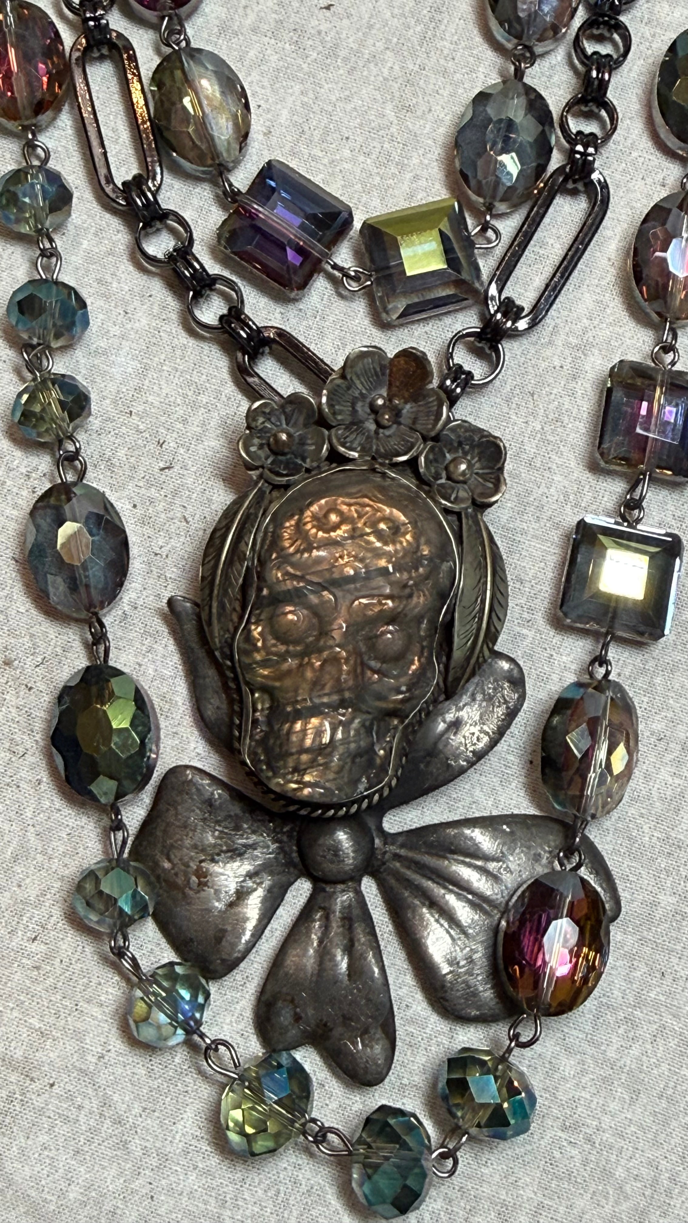 Skull in the Bling Neclace