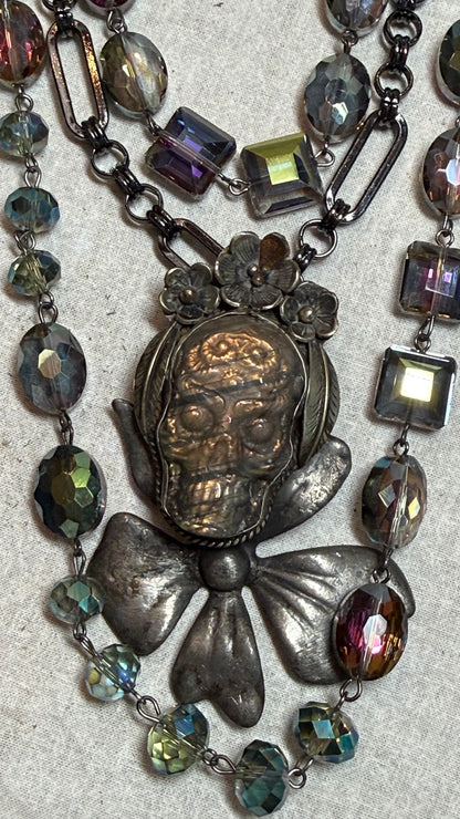 Skull in the Bling Neclace