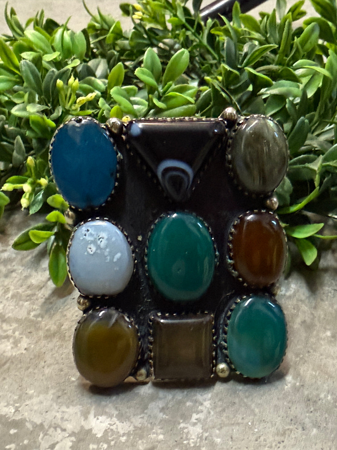 Multi Stone Matrix Cuff Bracelet