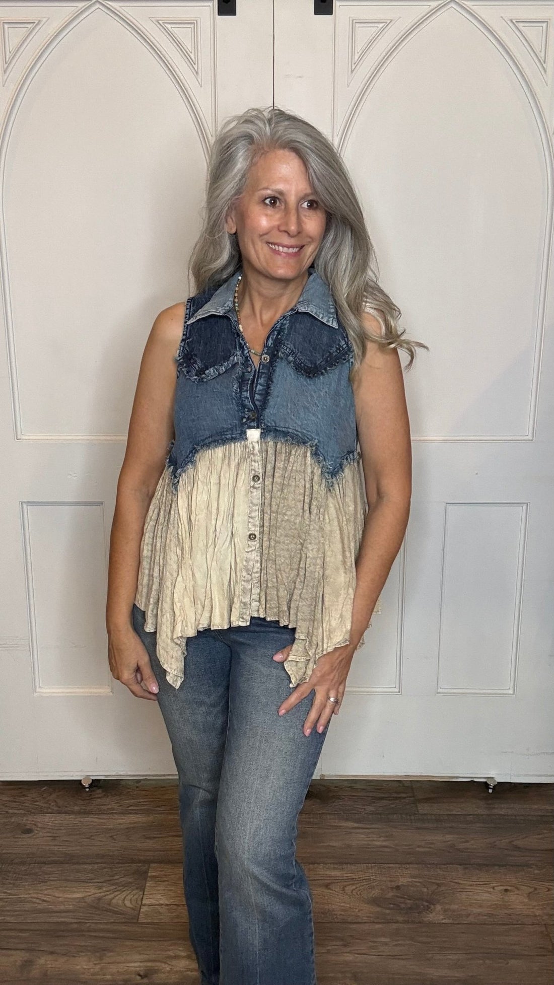 Sleeveless Boho Western Top - Vintage Vault Boutique