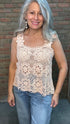 Crochet Square Neck Tank Blush - Vintage Vault Boutique