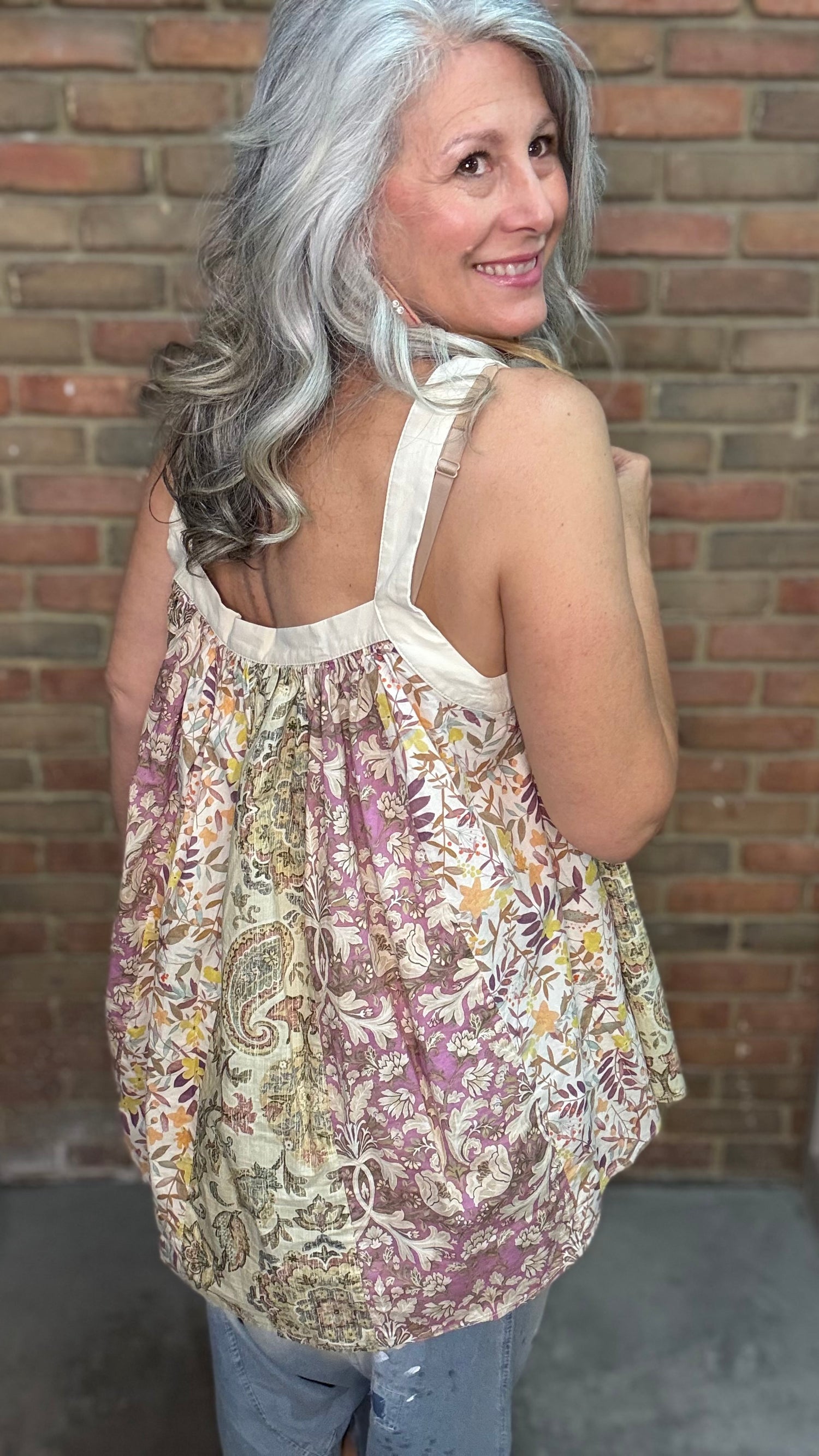Floral and Paisley Print Button Down