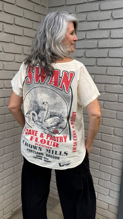 Vintage Swan Flour Hi-Lo Top