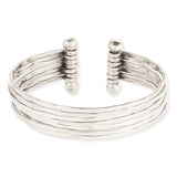 Silver 7 Line Cuff Bracelet
