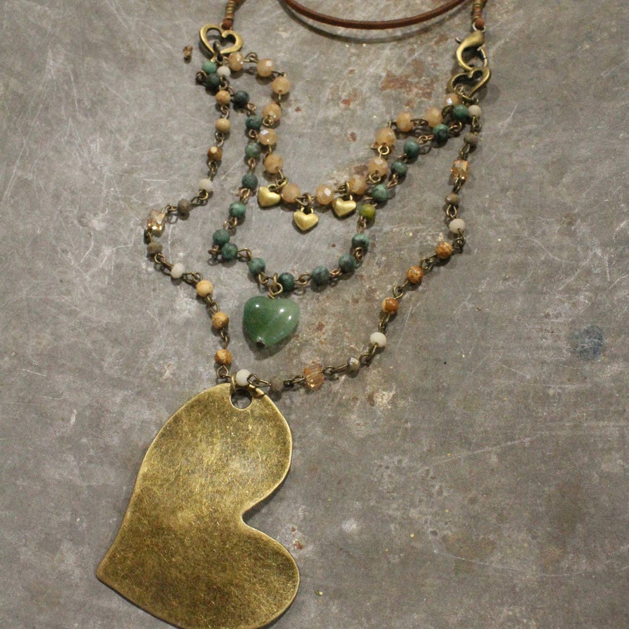 Layers Of Love Heart Necklace