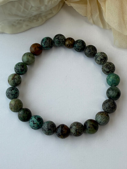 African Turquoise Stone Stretch Bracelet