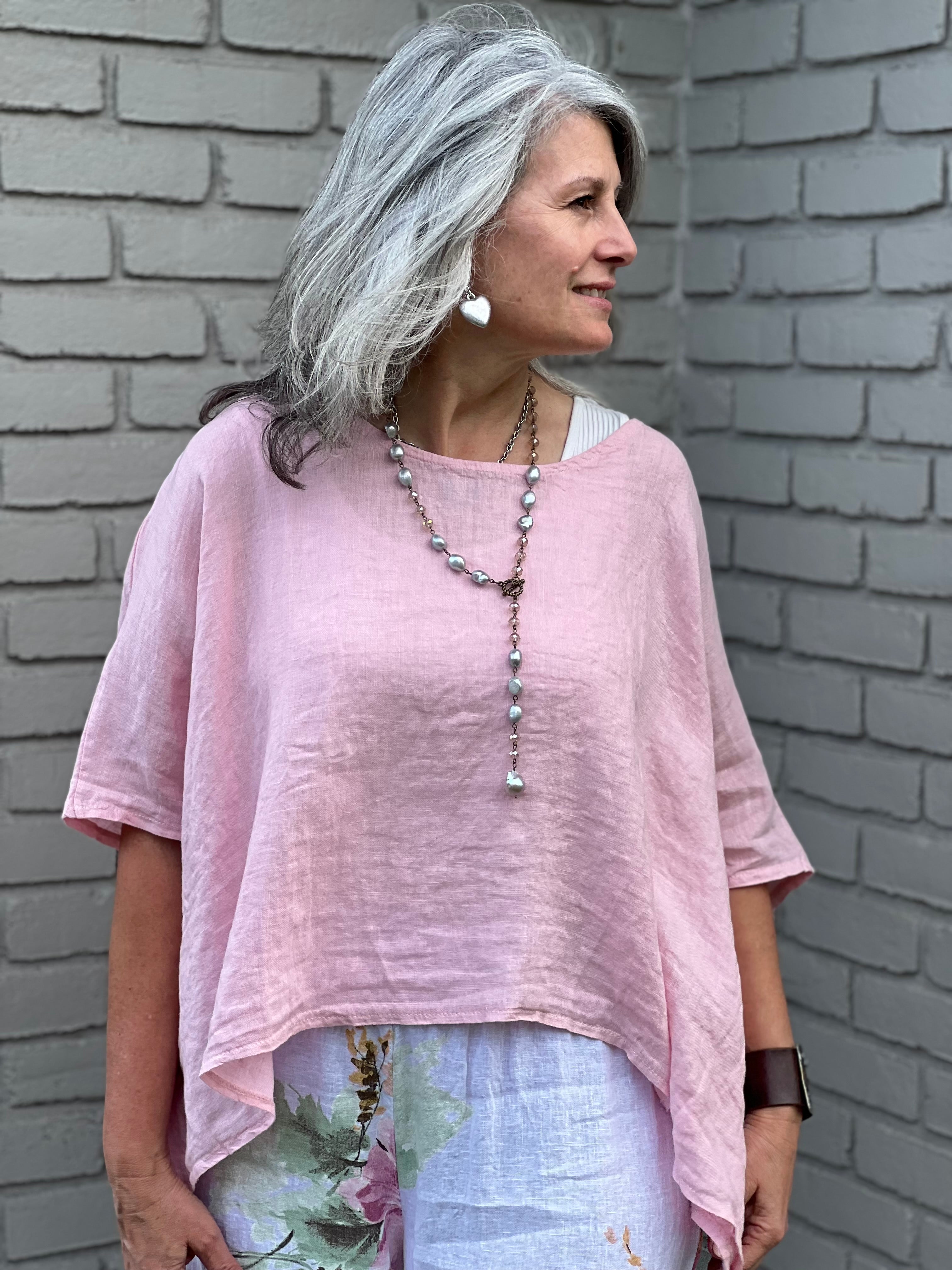 Linen Topper Pink S/M