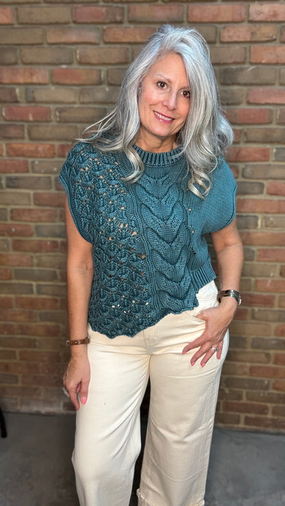 Sleeveless Sweater Vest TEAL