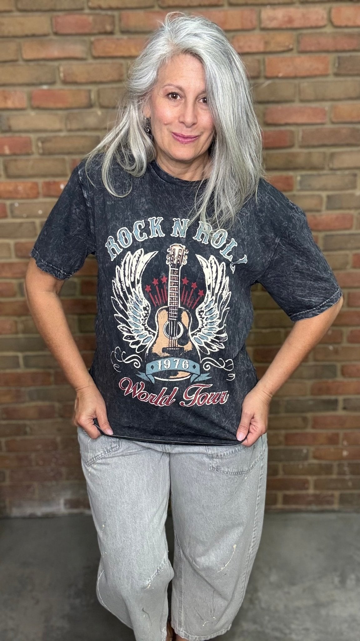 Vintage Washed Rock and Roll T-Shirt - Vintage Vault Boutique