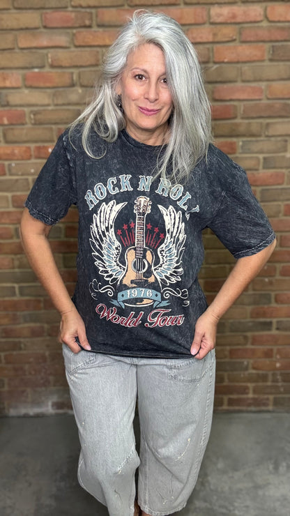 Vintage Washed Rock and Roll T-Shirt
