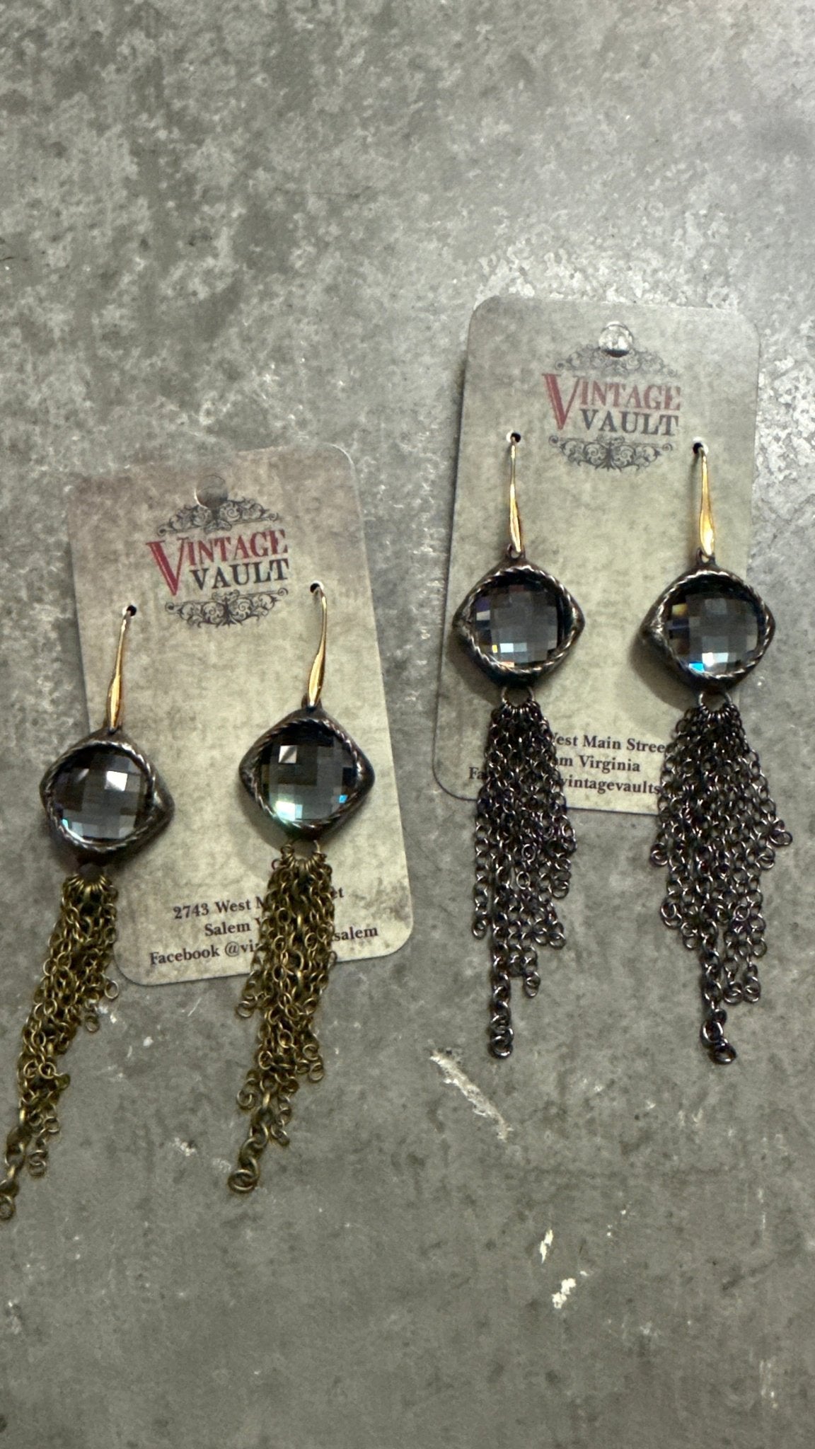 Crystal Chain Tassel Earring - Vintage Vault Boutique