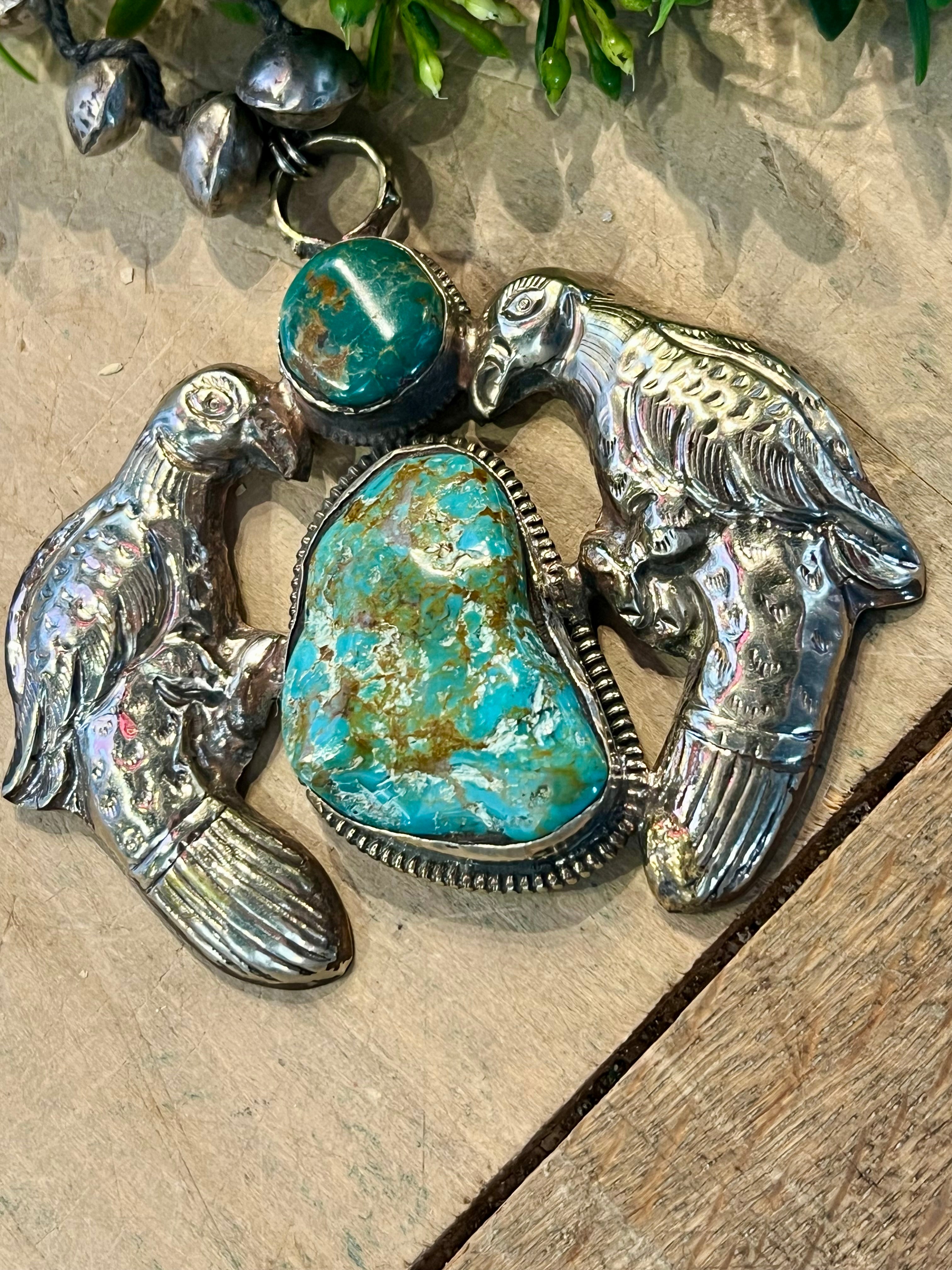 Double Bird Turquoise Necklace