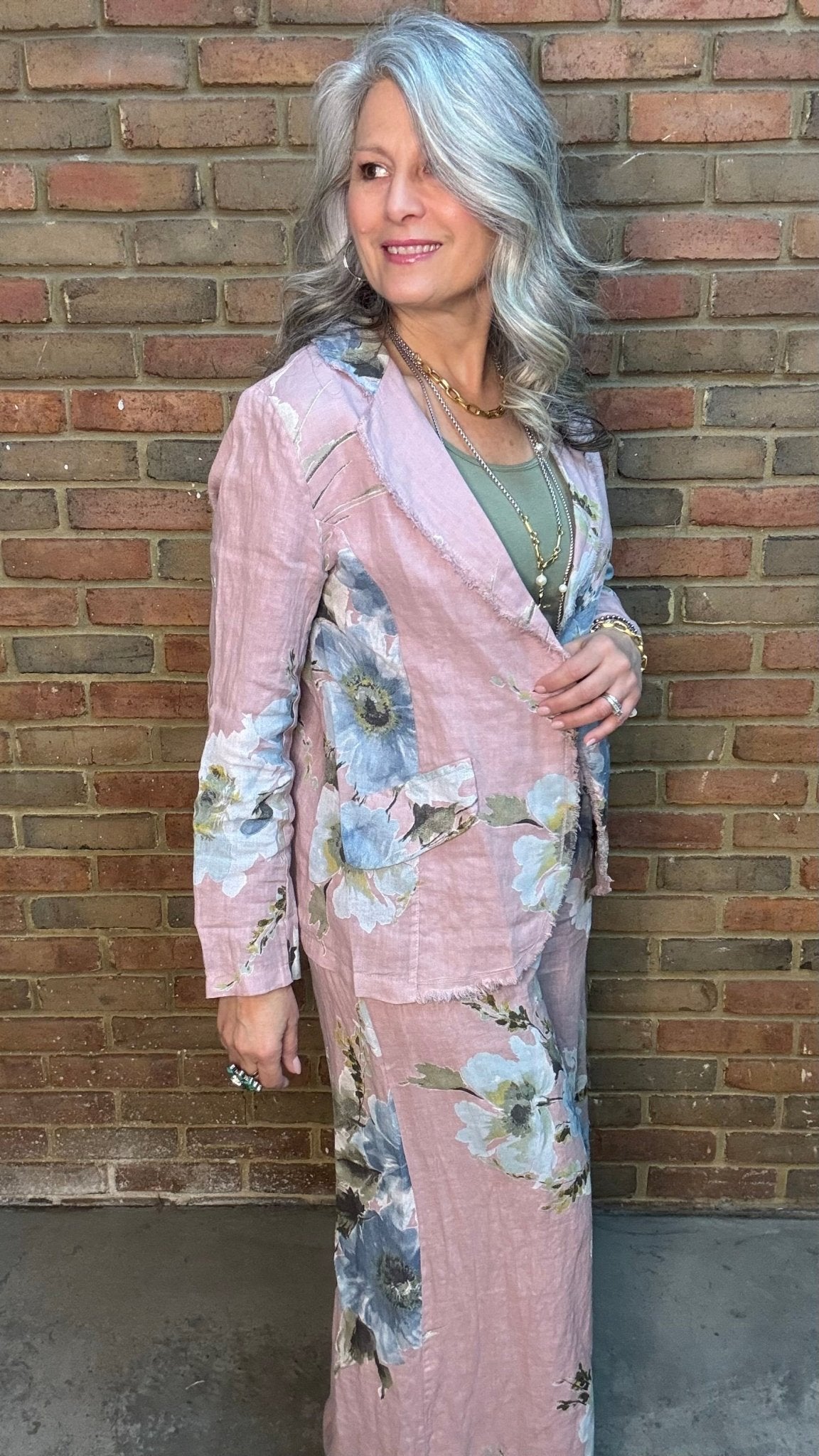 One Button Print Jacket - Vintage Vault Boutique