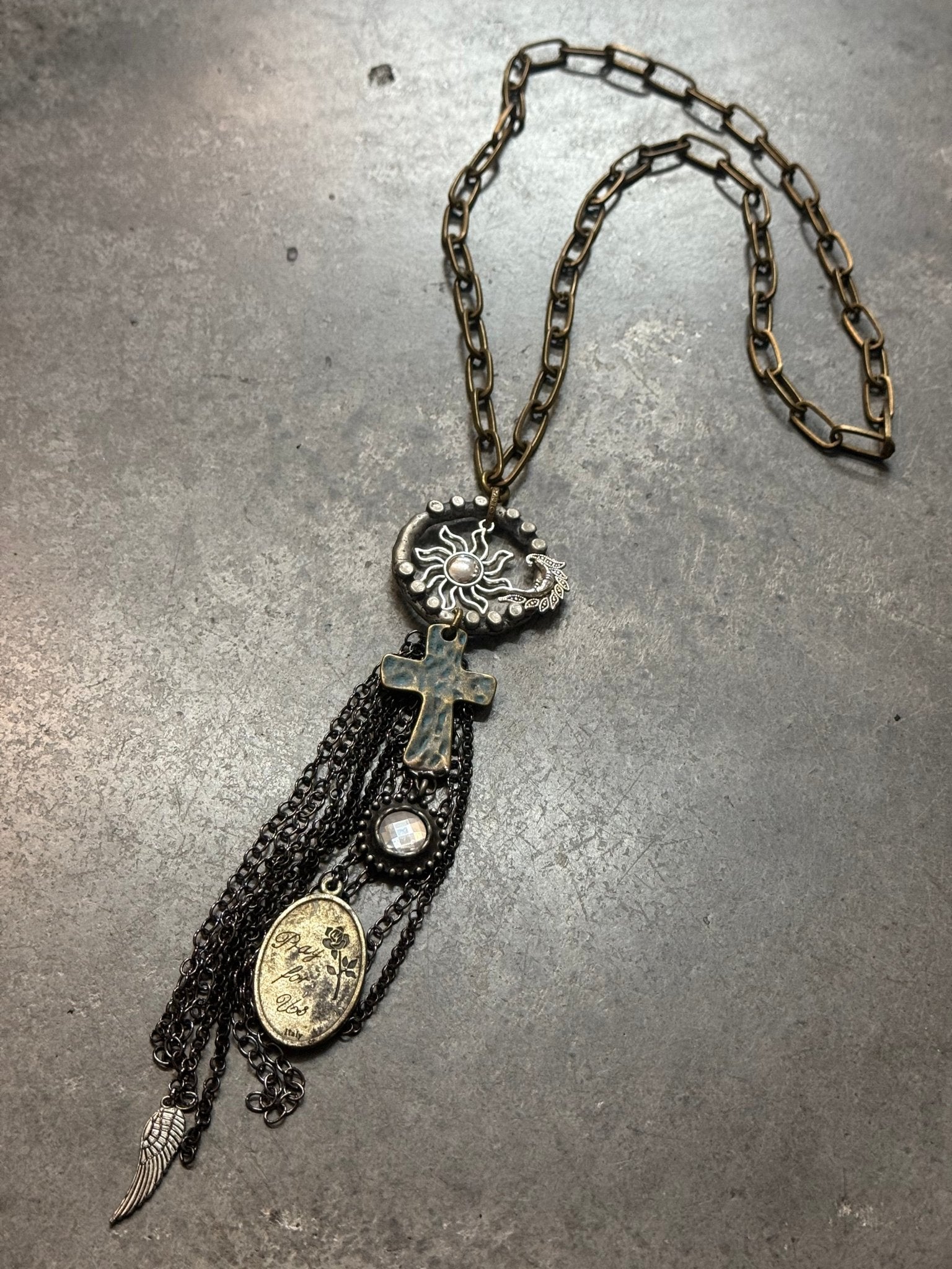 Pray for Us Necklace - Vintage Vault Boutique