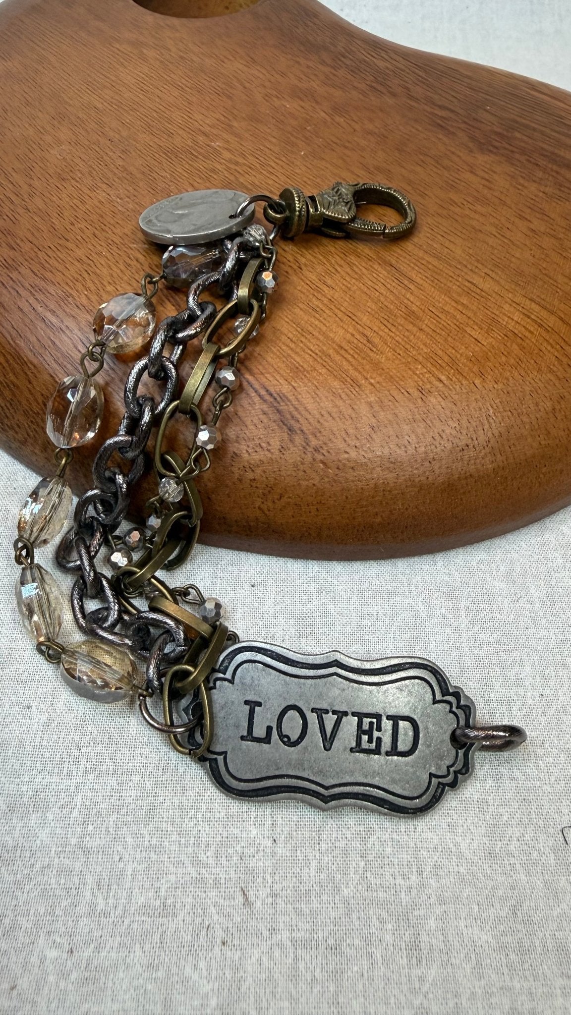 Loved Vintage Stamped Bracelet - Vintage Vault Boutique