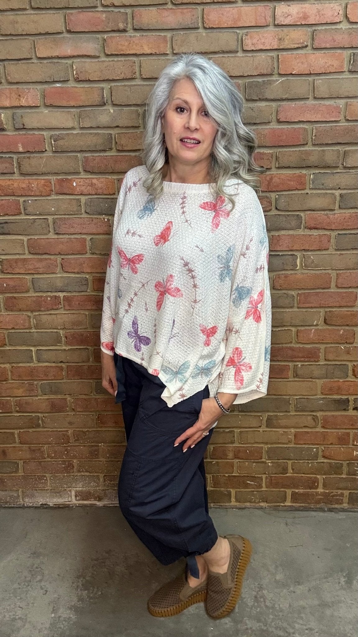 Half Sleeve Butterfly Sweater - Vintage Vault Boutique