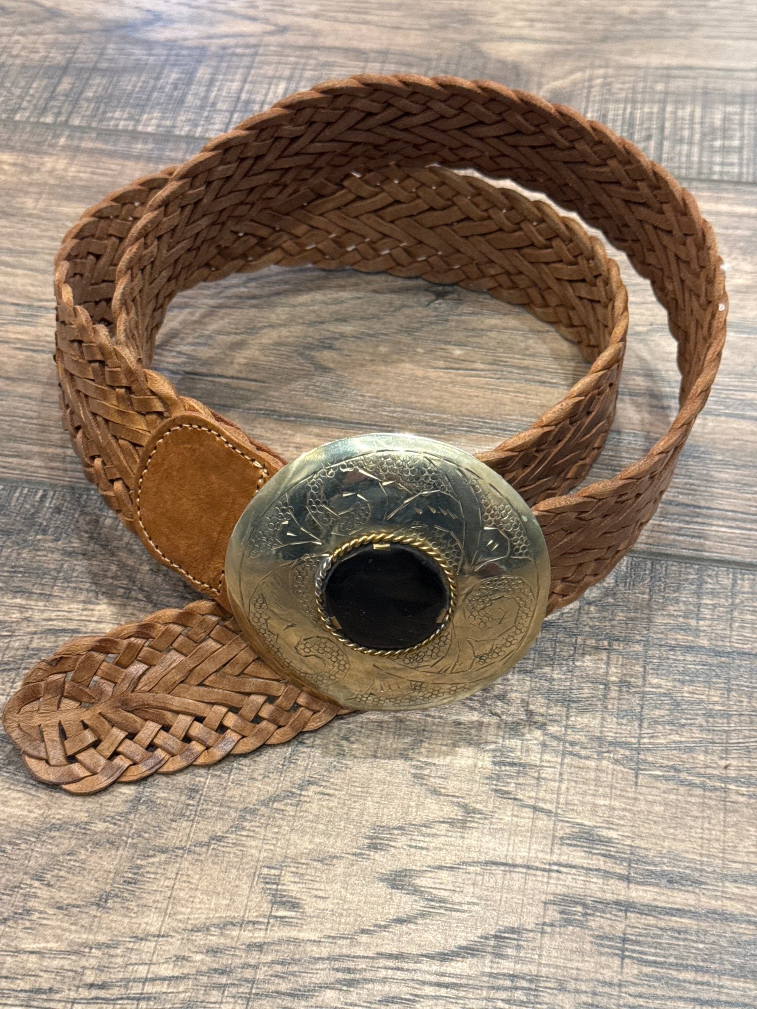 Leather Woven Belt - Vintage Vault Boutique