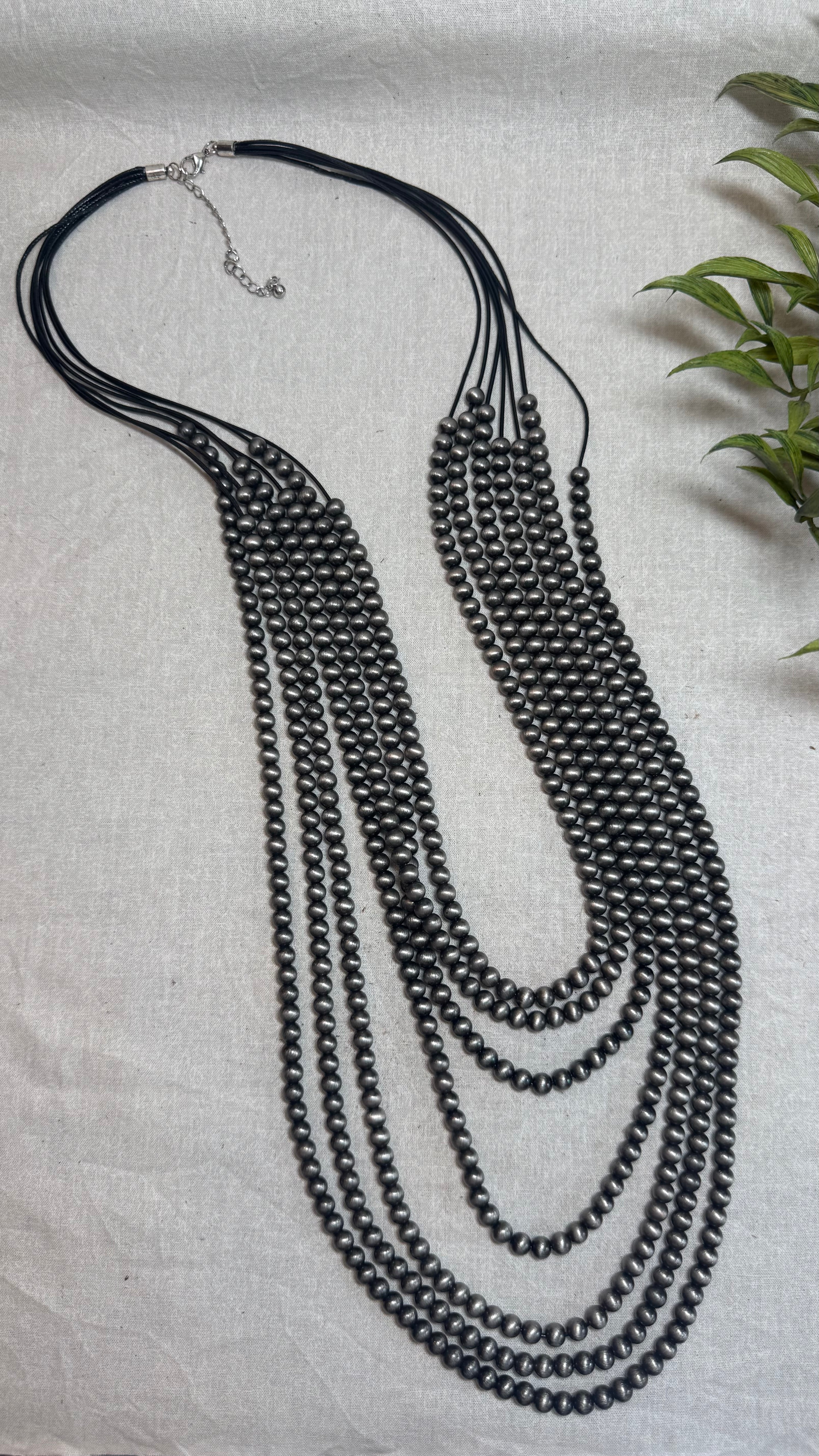 Threaded Multi Strand Desert Pearl Necklace