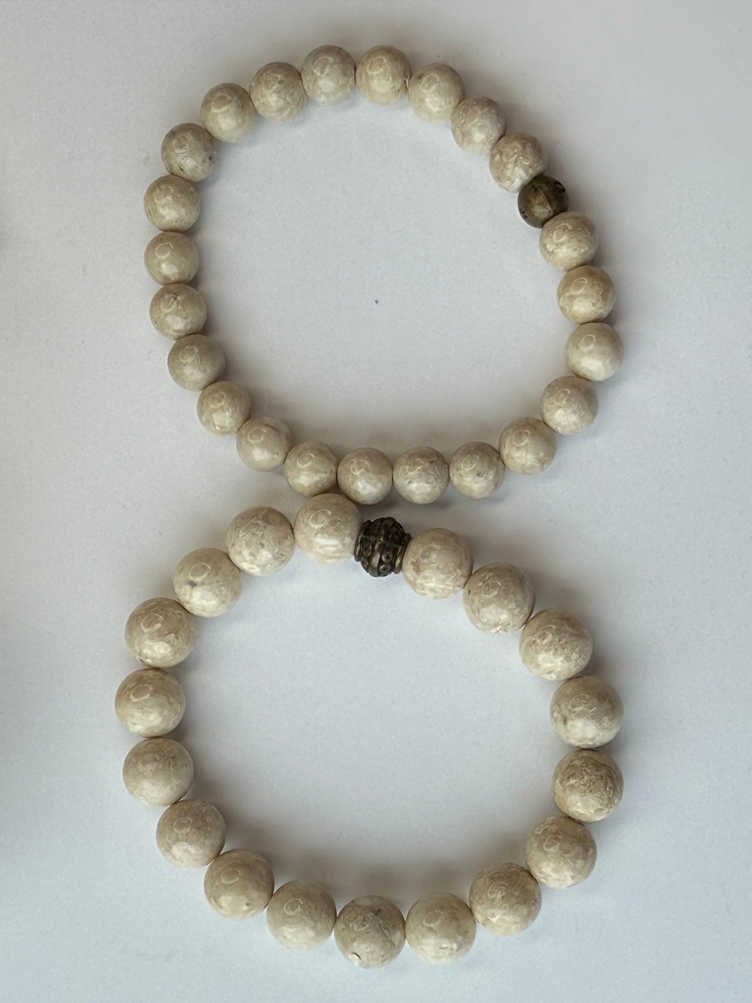 Fossil Jasper River Stone Stretch Bracelet - Vintage Vault Boutique