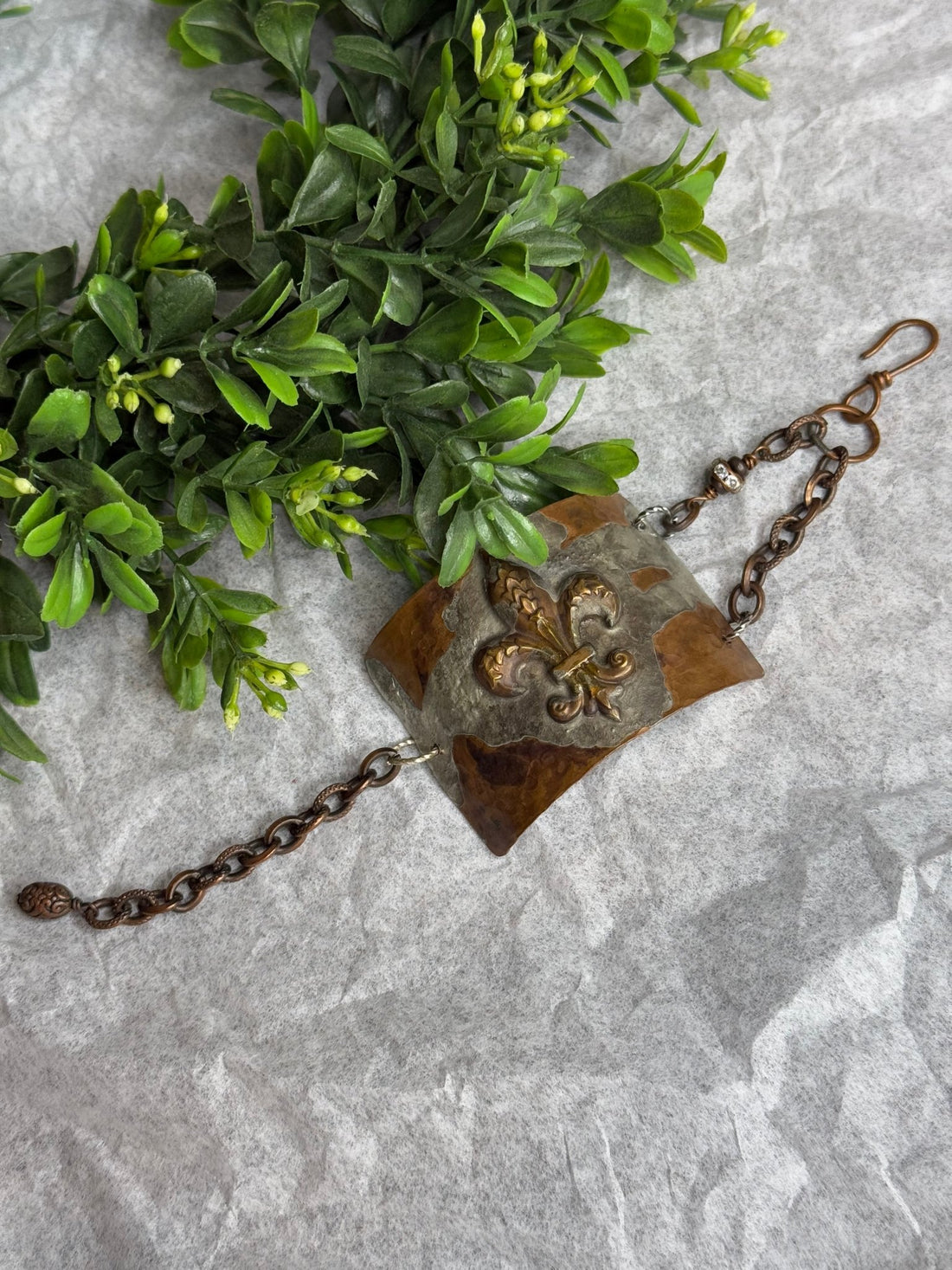 Hand Forged Half Cuff Fleur - de - lis - Vintage Vault Boutique