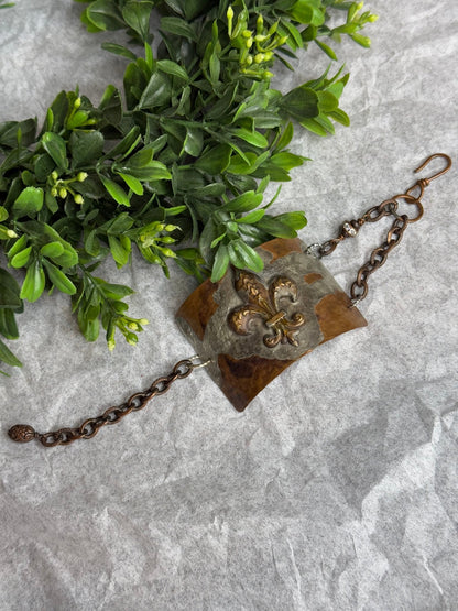 Hand Forged Half Cuff Fleur - de - lis - Vintage Vault Boutique