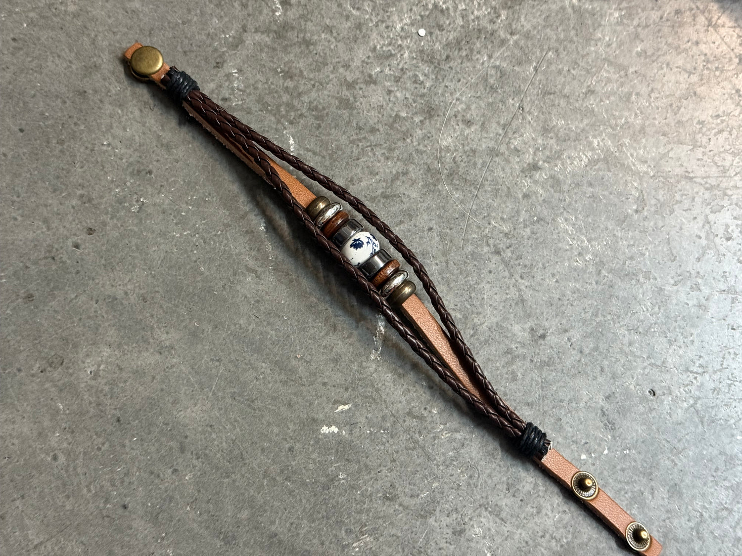 Triple Band Leather Bracelet