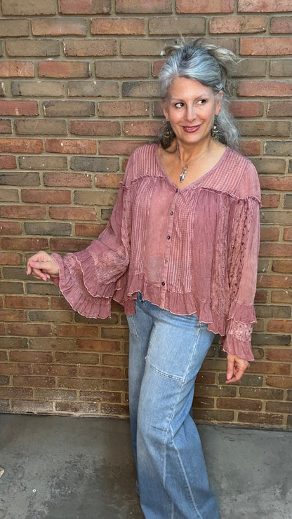 Dreamy V-Neck Ruffled Top
