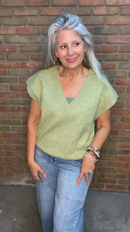 Matcha V-Neck Sweater Vest