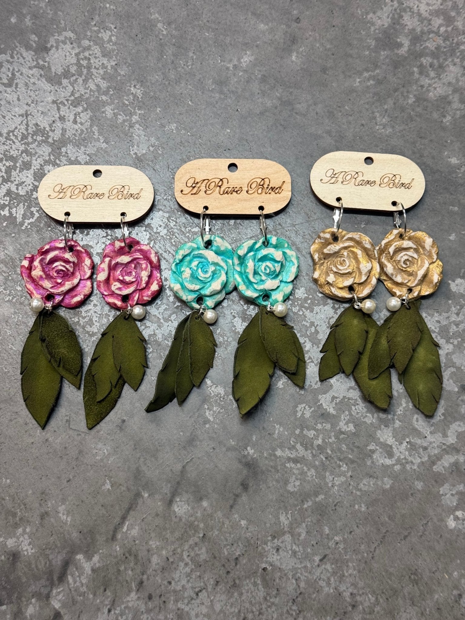 Rose Earrings - Vintage Vault Boutique
