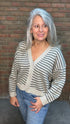 Striped Button Up Cardigan - Vintage Vault Boutique
