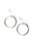 Brushed Silver Hoop Earrings E040 - Vintage Vault Boutique