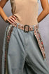 Floral pattern Ivory and Mauve Belt - Vintage Vault Boutique