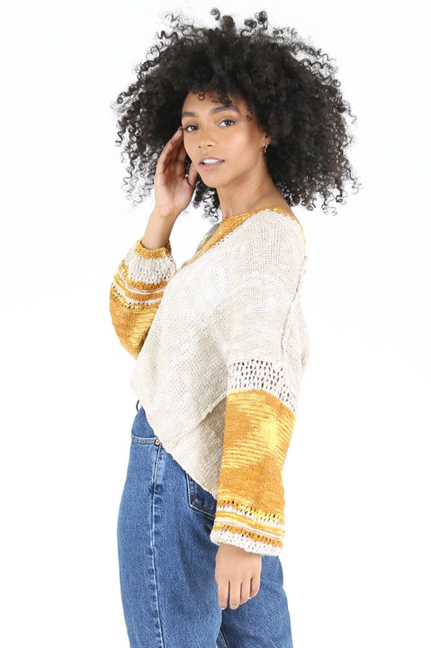 Mustard Open Knit Sweater