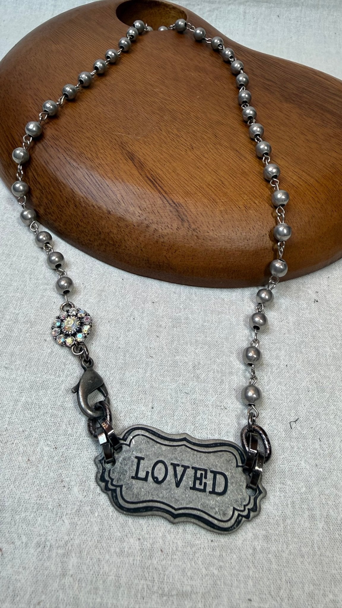 Loved Vintage Stamped Bar Necklace - Vintage Vault Boutique